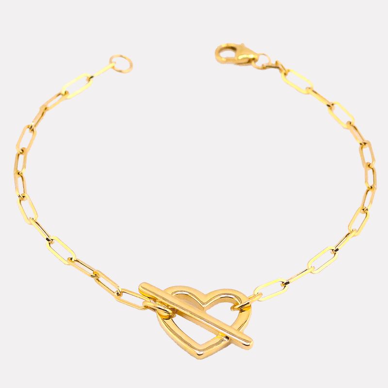 Pulsera Corazon 14k 2.3g 18cm